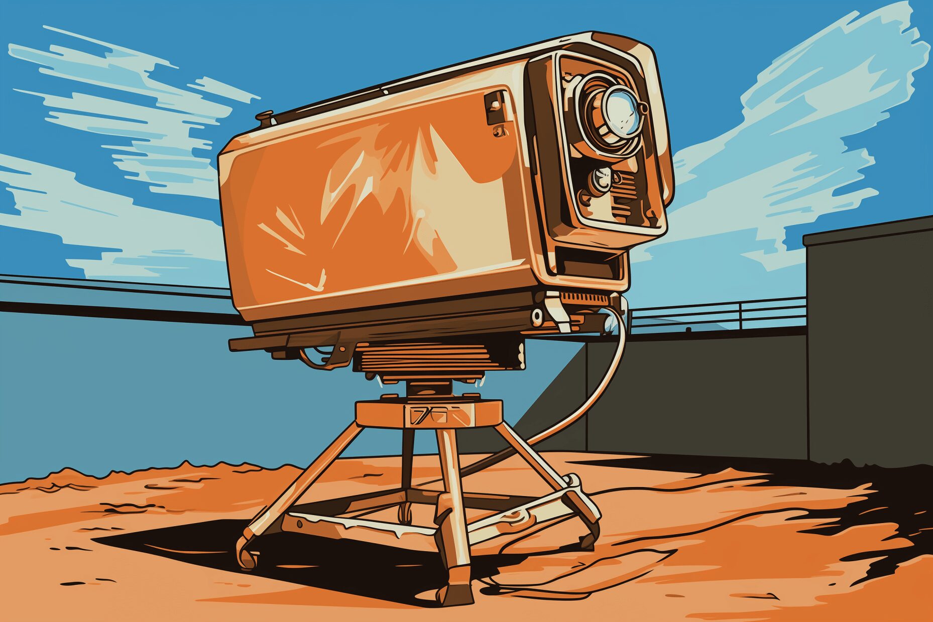 An outdoor projector
