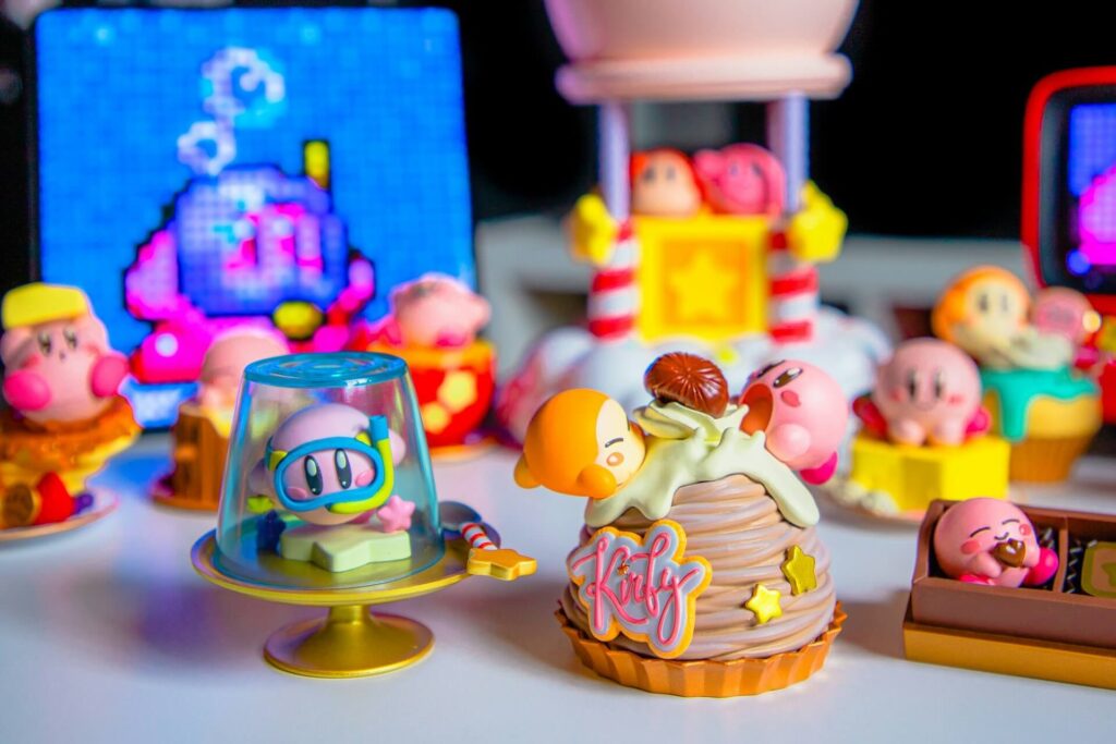 A collection of Kirby toys