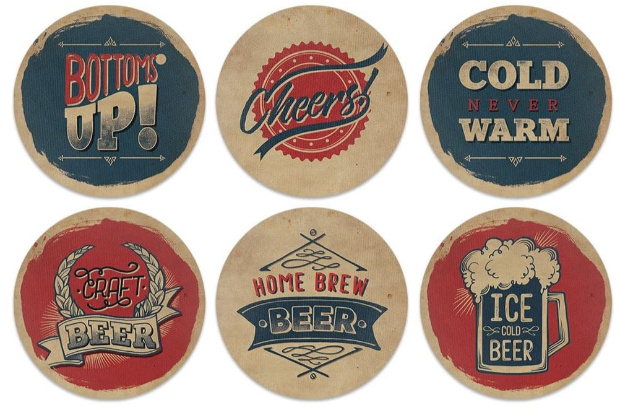 10. CARIBOU Coasters Vintage Paper Beer Design