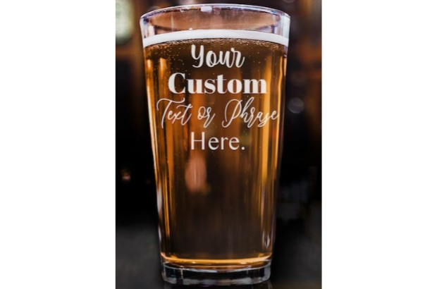 4. GiftingMeCrazy Custom Beer Glass