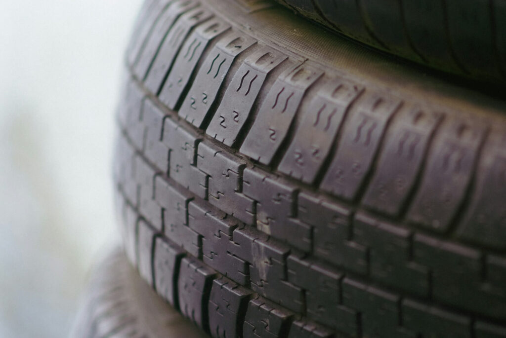 close-up look at tire tread