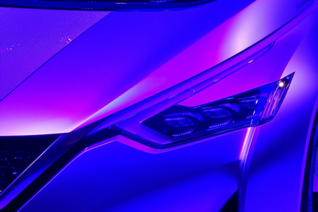 Purple Vehicle Headlight