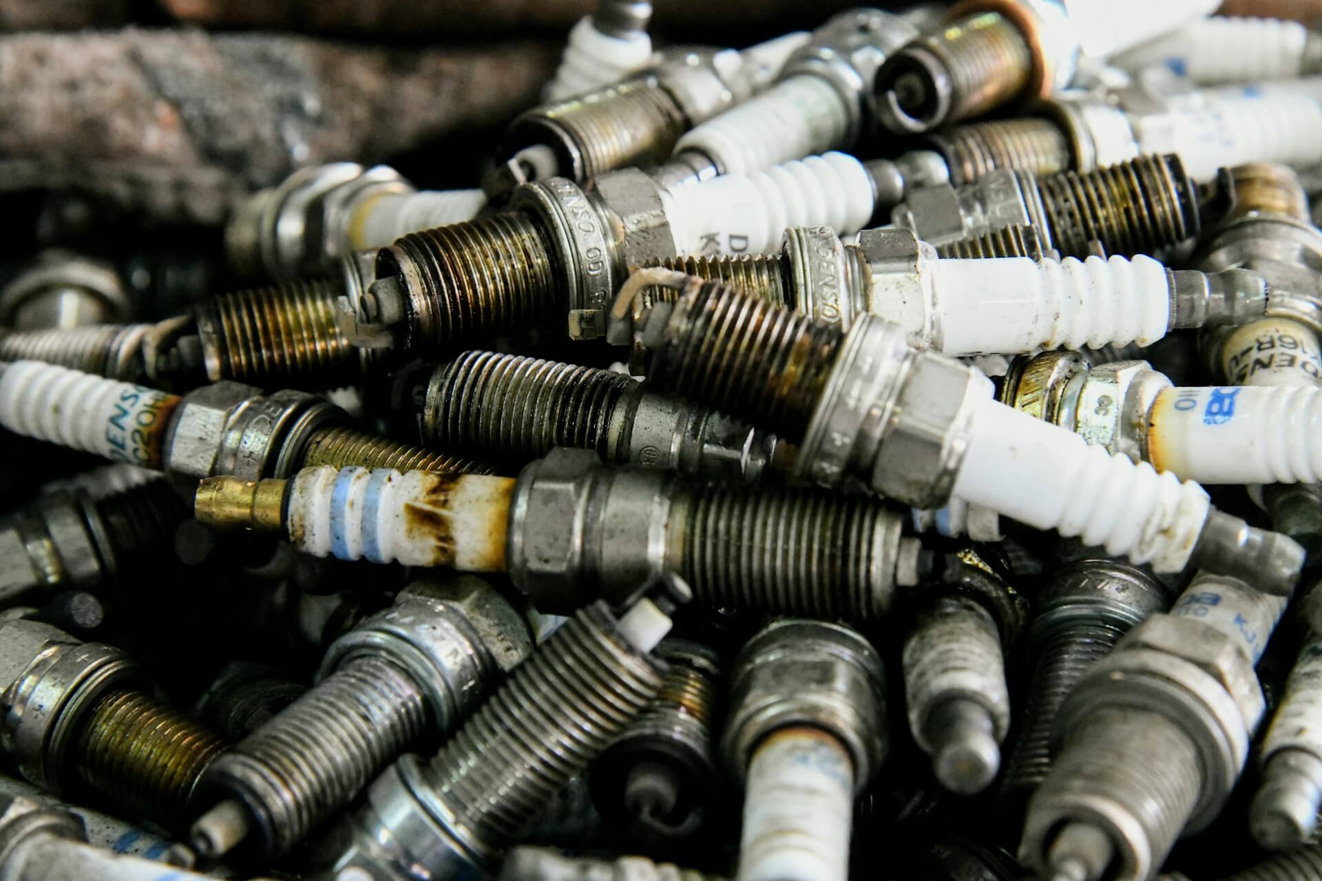 Pile of spark plugs