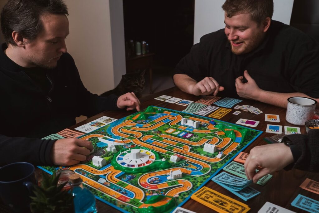 men playing board games