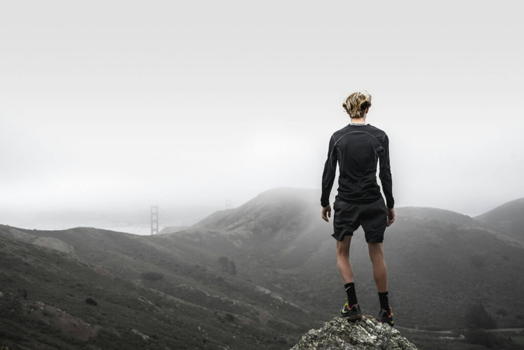 Man standing on a mountain