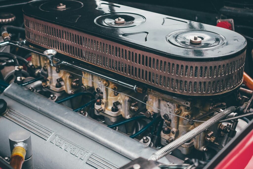 a Ferrari engine bay