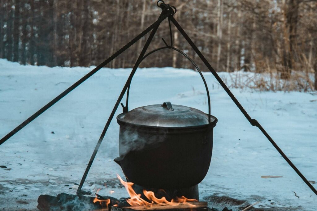 pot on a campfire