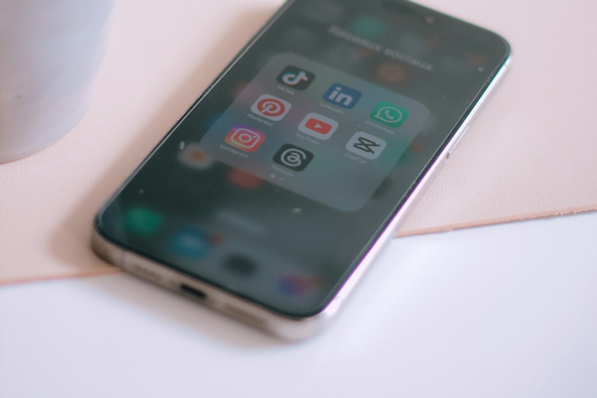 Phone lying on a table