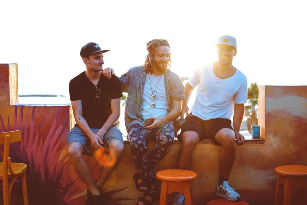 group of men chatting