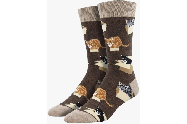 Socksmith Men's Cat in a Box Crew Socks