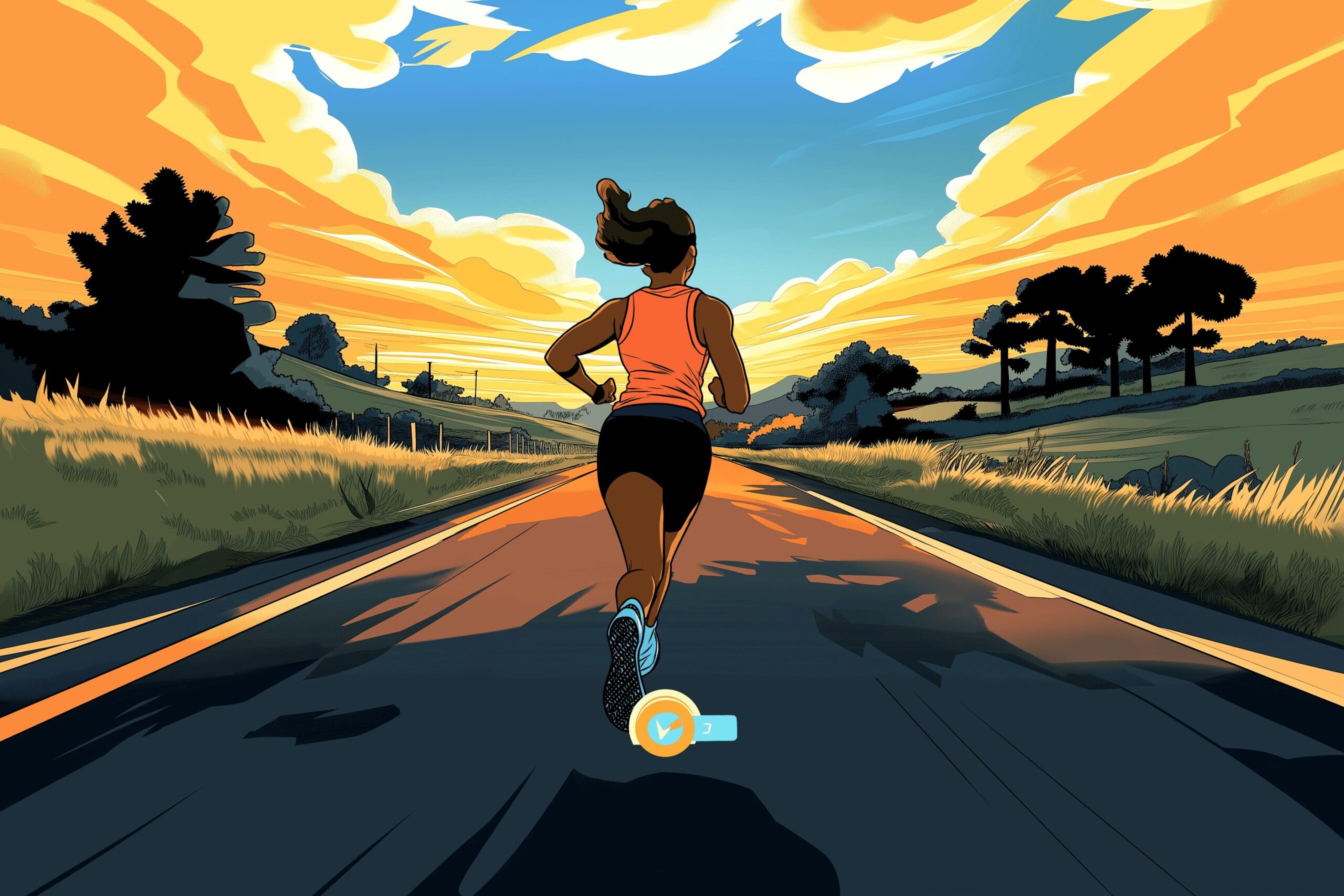 a woman running in a fitness game