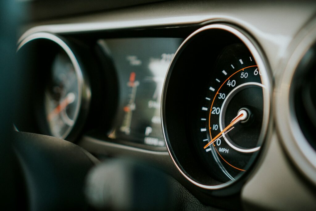 black car instrument panel