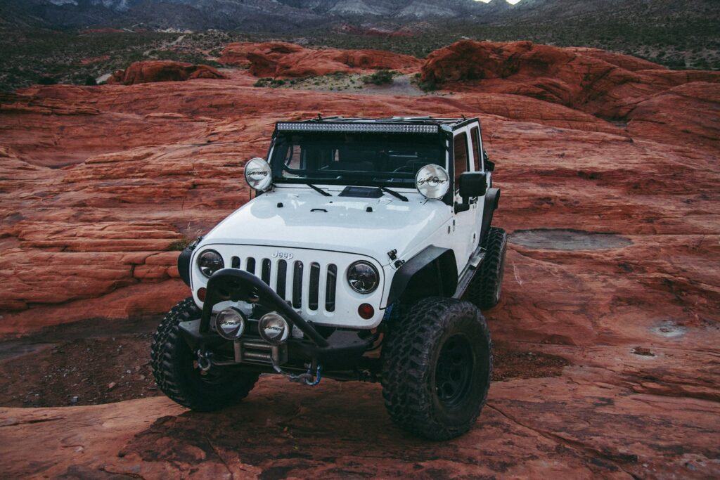 white Jeep Wrangler