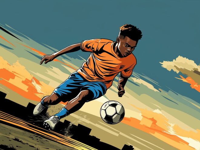 drawing of a soccer player