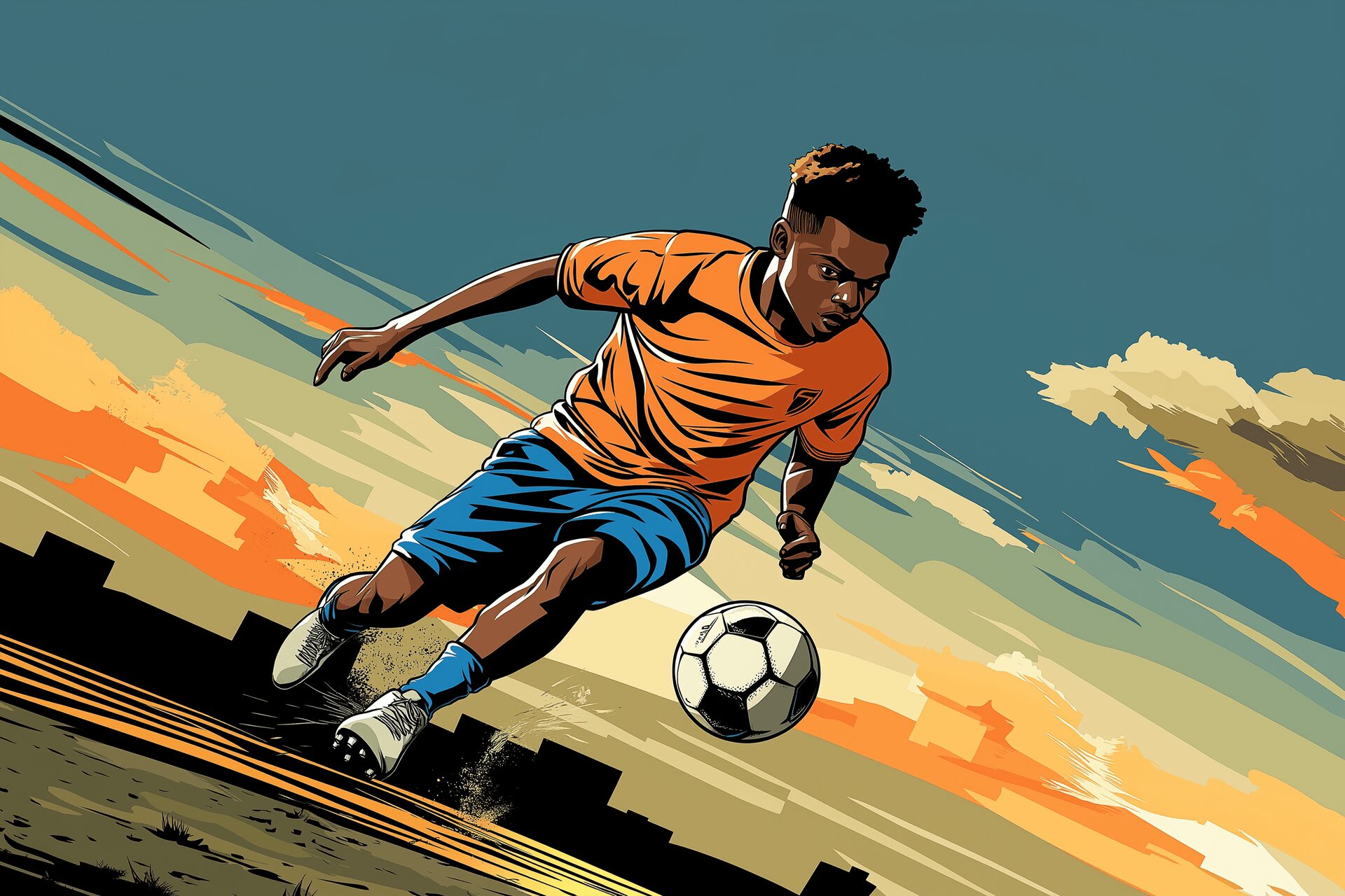 drawing of a soccer player