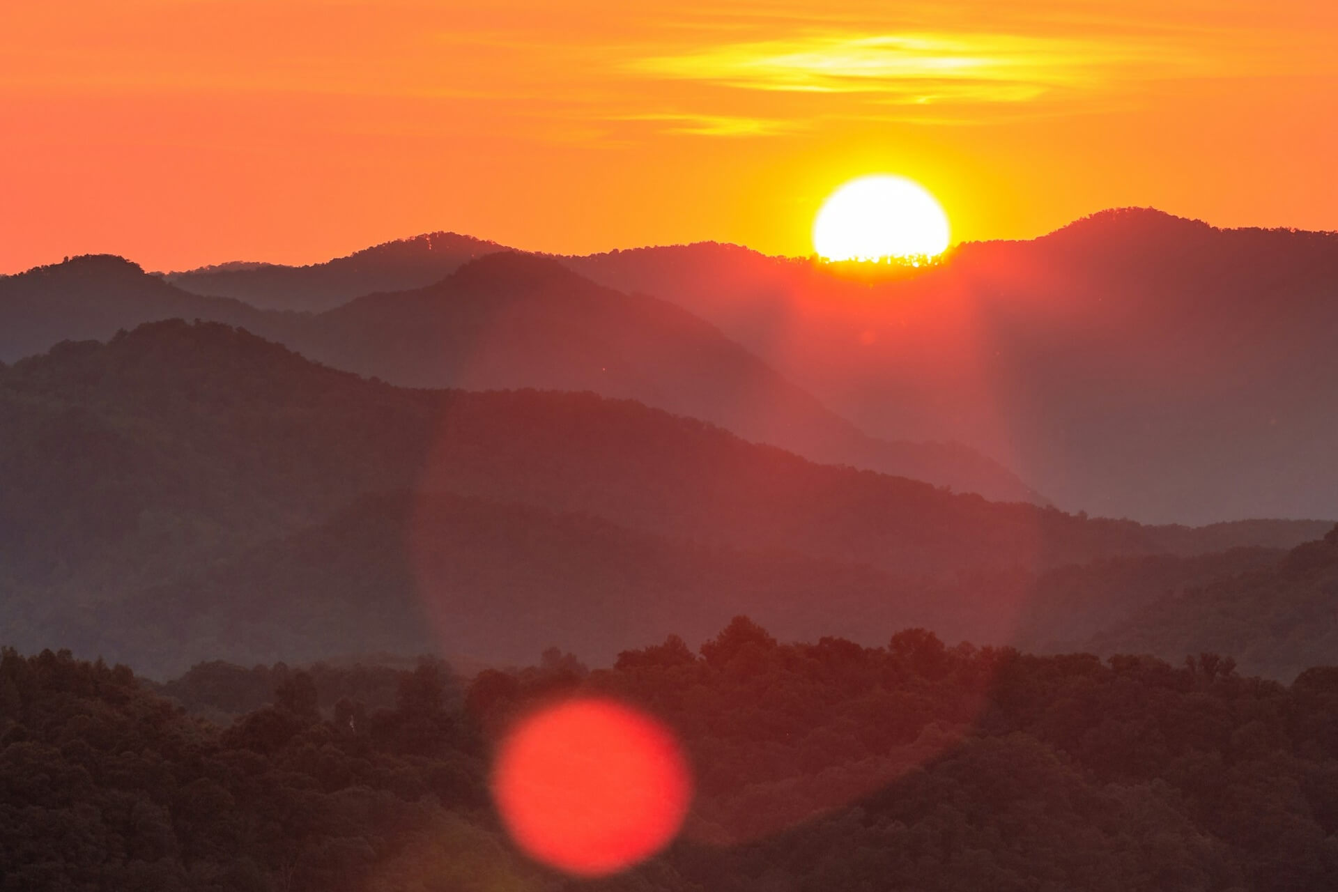 Sunset over the Appalachian Trail