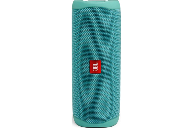 a teal JBL speaker